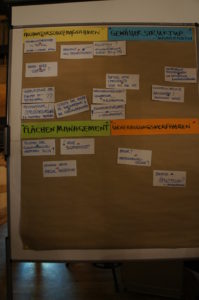 Diskussionsinhalte der Veranstaltung auf einer Metaplanwand